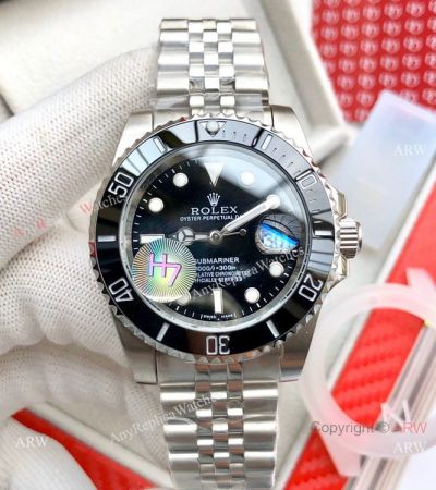 Stianless Steel Black Dial Jubilee Strap Rolex Submariner Replica Watch 40mm